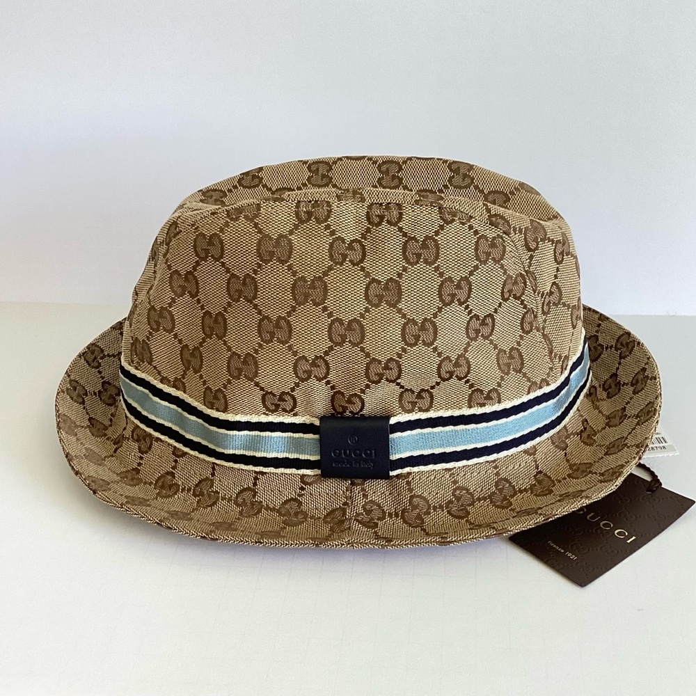Gucci GG Logo Fedora Hat w/ Dust Cover & Tags NWT Unworn XL